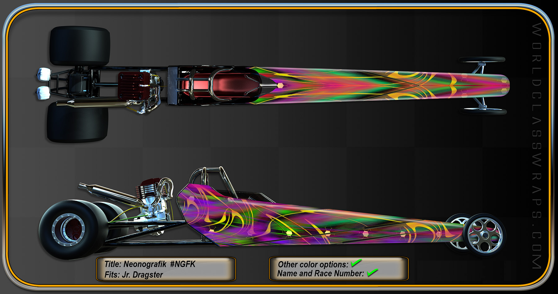 neonographic dragster wrap