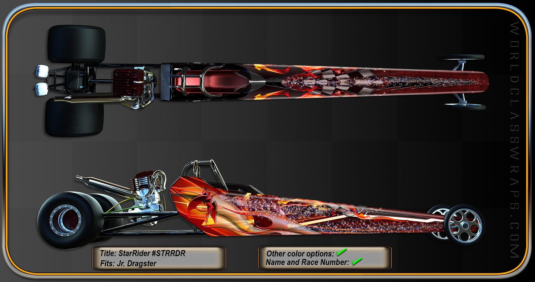 image of dragster graphics wrap titled Star Rider
