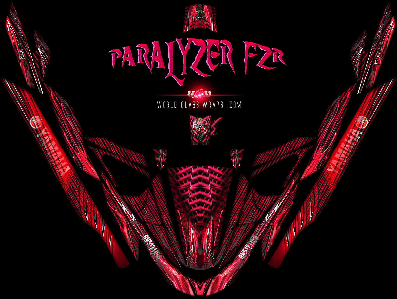 yamaha FZR red Paralyzer jet ski graphics wrap